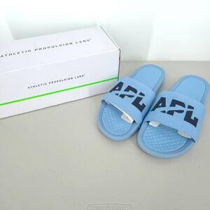 APL Big Logo Techloom Slides in Ice Blue/Midnight Men's Size 9 Women's Size 10.5
